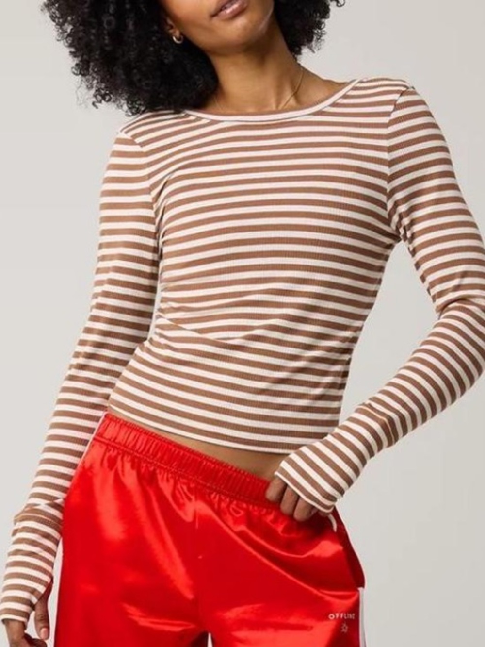 Aerie Thumbs Up Ribbed Scoop Back T-Shirt